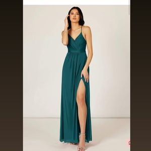 Azazie Luxy bridesmaid dress size 2 color peacock